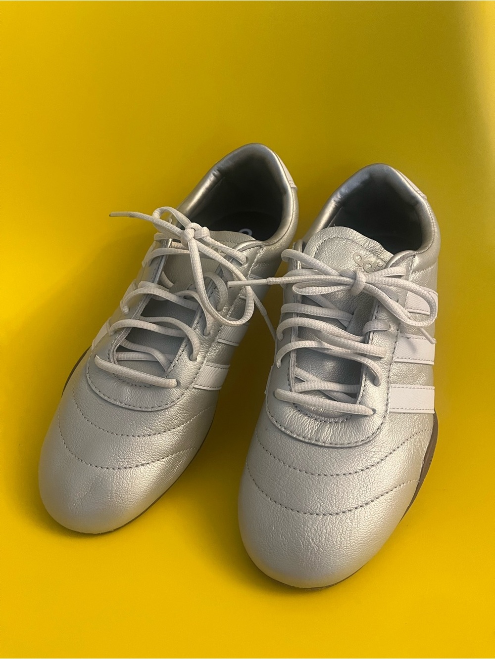 adidas Silver Low-Top Lace-Up Sneakers